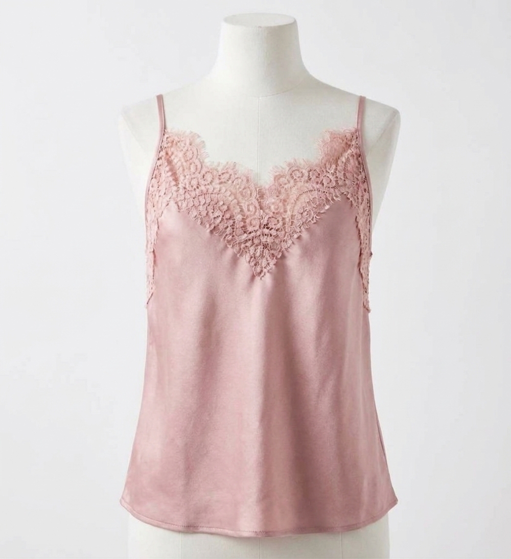 NEW BLUIVY silky lace trimmed camisole in rose